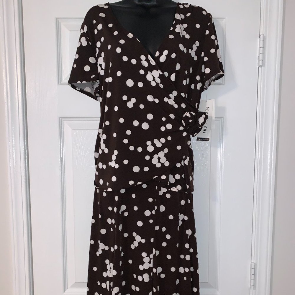 Perceptions Polka Dot Two Piece Skirt Set